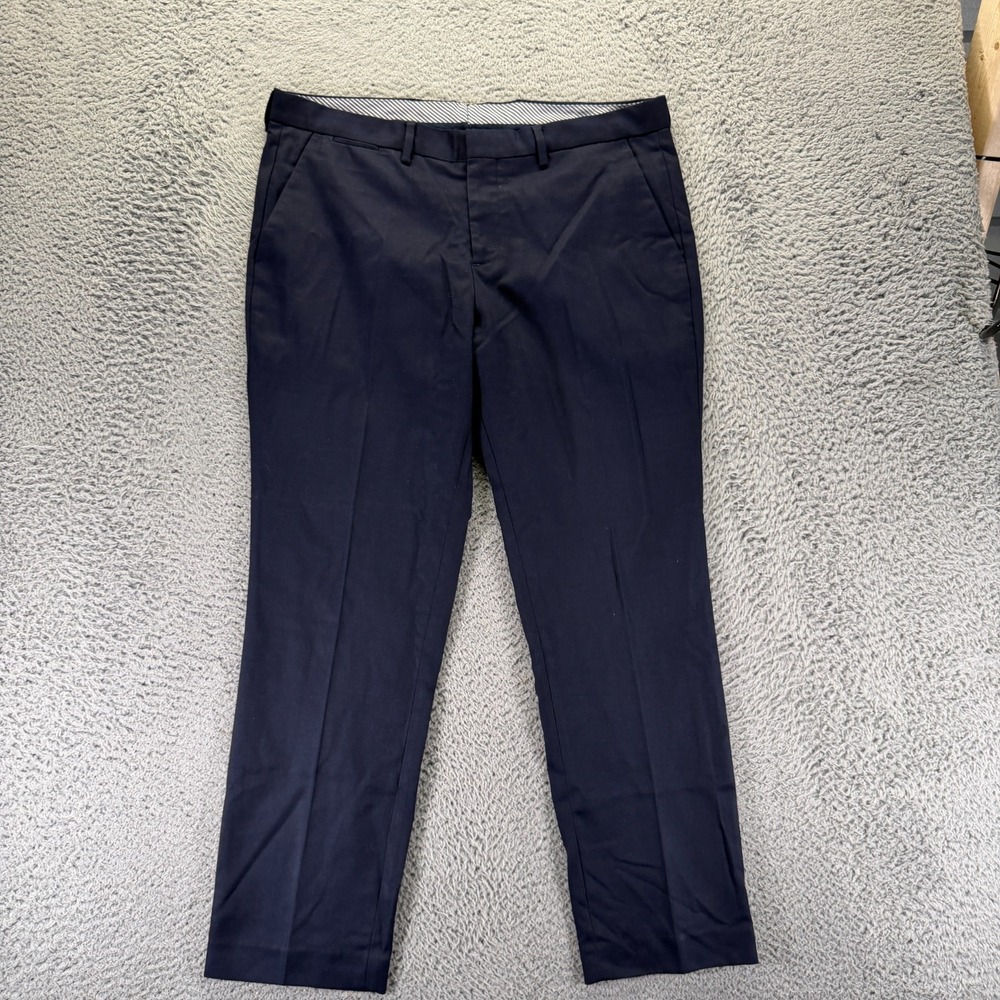 Express Pant Men's 36x28 Blue Polyester‎ Chino Straight Business Career Stretch